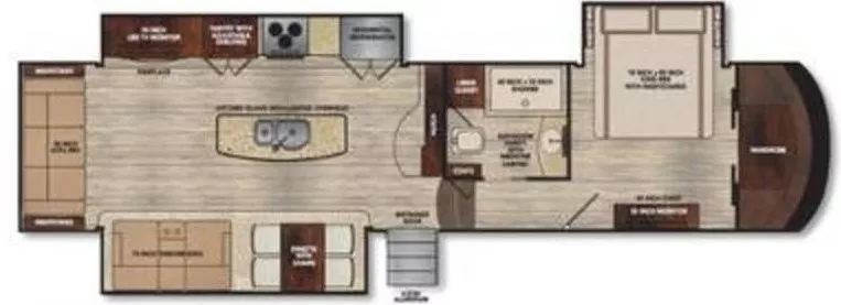 38' 2018 Vanleigh RV Vilano 365RL w/3 Slides Floorplan