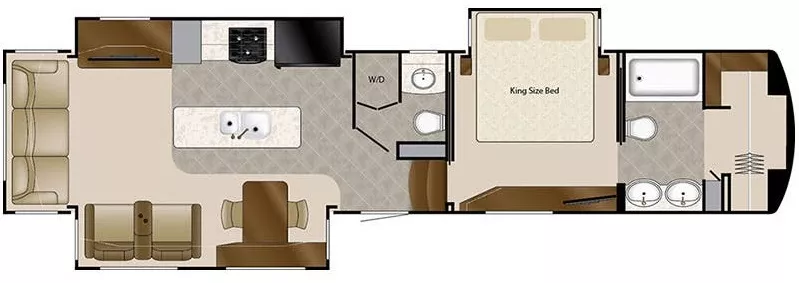 40' 2021 Drv Mobile Suites 39DBRS3 w/4 Slides Floorplan