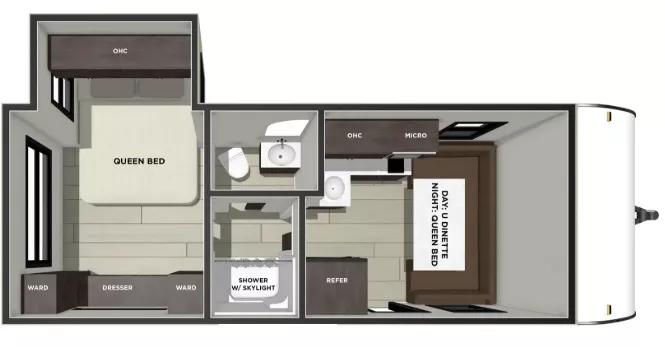 22' 2022 Forest River Salem Fsx 169RSK w/Slide Floorplan