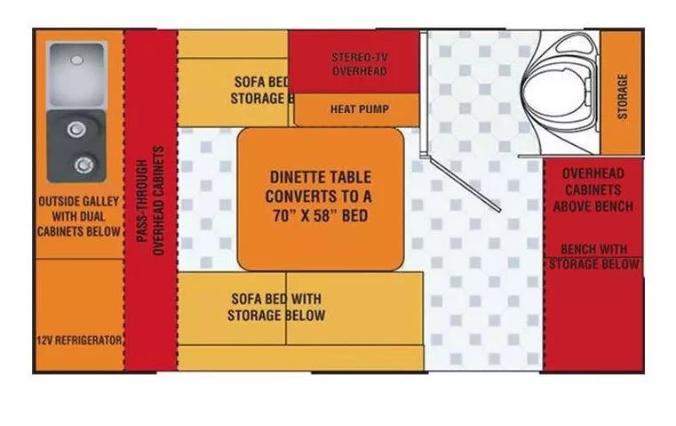 15' 2016 Nucamp RV T@B BASIC CS Floorplan