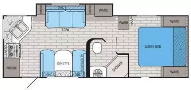 27' 2015 Jayco White Hawk 24RKS w/Slide Floorplan