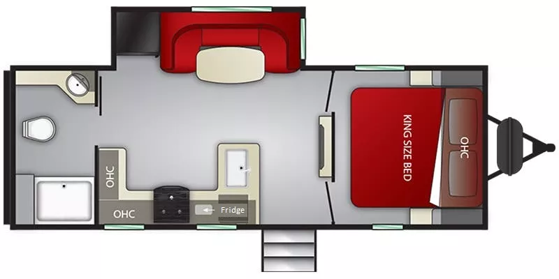 27' 2019 Cruiser RV Radiance Ultra Lite 22RB w/Slide Floorplan