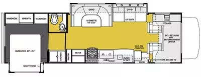 32' 2014 Forest River Sunseeker 3010DS w/2 Slides Floorplan