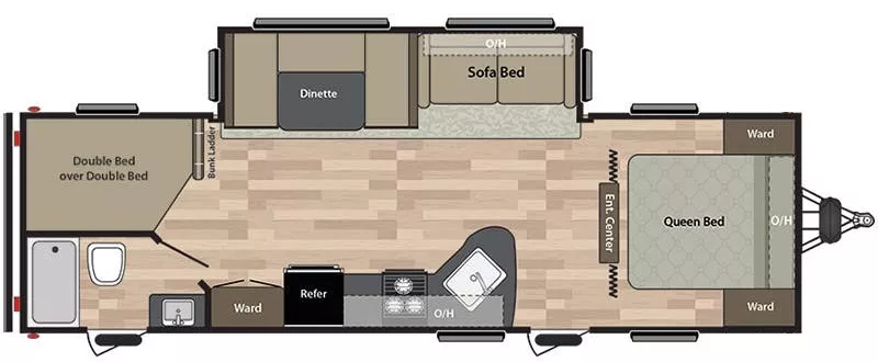 32' 2018 Keystone Springdale Summerland 2820BH w/Slide Floorplan