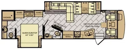 37' 2018 Fleetwood Bounder 35K w/2 Slides Floorplan