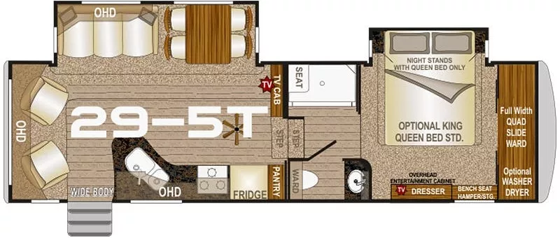 35' 2021 Northwood Arctic Fox Grande Ronde 29-5T w/2 Slides Floorplan
