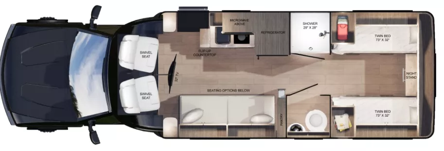 25' 2017 Coach House Platinum II 240 Floorplan