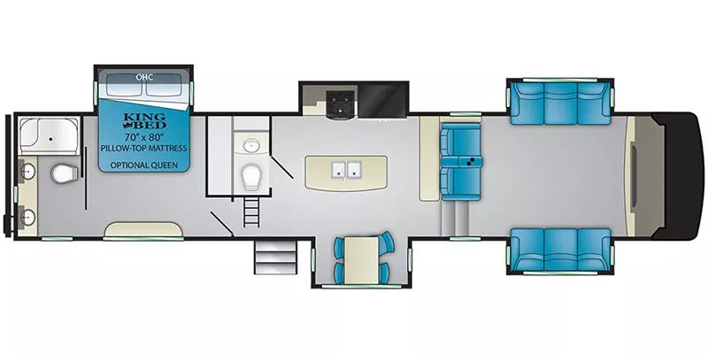 42' 2019 Heartland Milestone 379FLML w/5 Slides Floorplan