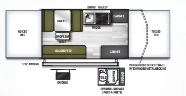 23' 2022 Forest River Flagstaff 228BHSE - Bunk House Floorplan