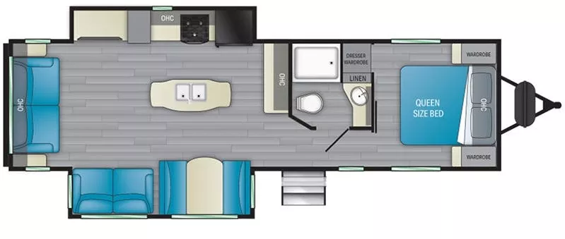 34' 2022 Heartland Sundance Ultra Lite 293RL w/2 Slides Floorplan