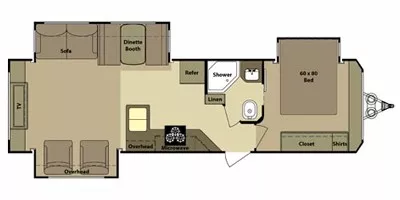 29' 2012 Open Range Mesa Ridge 293R w/3 Slides Floorplan
