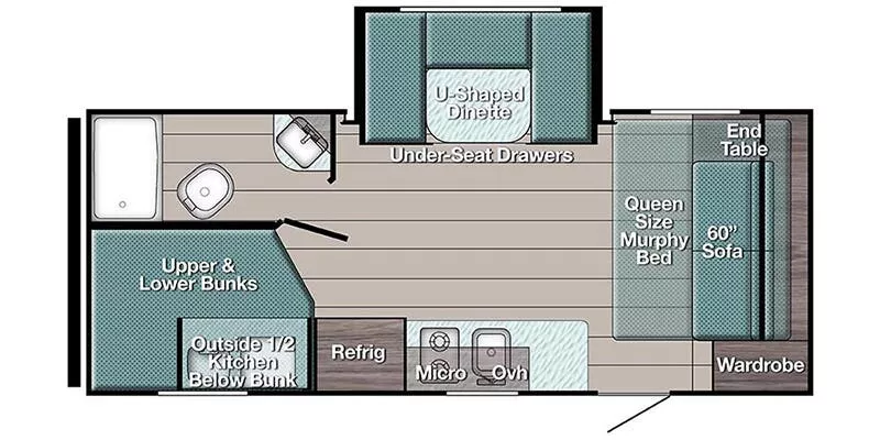 24' 2023 Gulf Stream Kingsport M-192DS w/Slide - Bunk House Floorplan