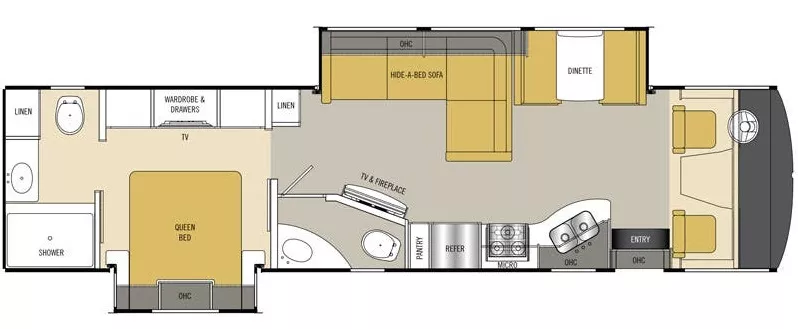 37' 2017 Coachmen Mirada 35LS w/2 Slides Floorplan