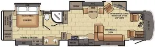 43' 2017 Entegra Coach Aspire 42DEQ 450hp Cummins w/4 Slides Floorplan