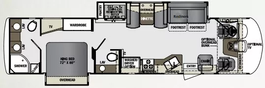 37' 2015 Forest River Georgetown Xl 360DS w/2 Slides Floorplan