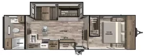 33' 2020 Forest River Vibe 28RB w/2 Slides Floorplan