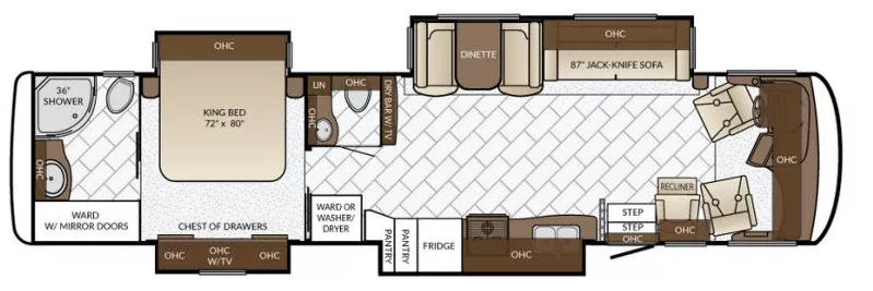 40' 2017 Newmar Canyon Star 3953 w/4 Slides Floorplan