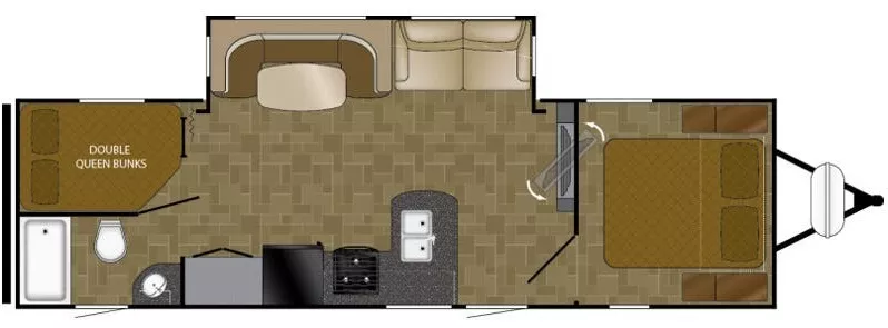 33' 2016 Heartland North Trail 28DBSS w/Slide - Bunk House Floorplan