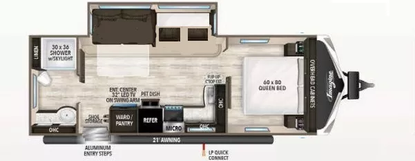 30' 2019 Grand Design Imagine 2600RB w/Slide Floorplan