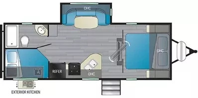 28' 2022 Heartland North Trail 24BHS w/Slide - Bunk House Floorplan