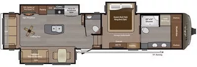 41' 2016 Keystone Montana 3911FB w/3 Slides Floorplan