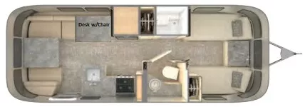 25' 2022 Airstream Flying Cloud 25FB TWIN Floorplan