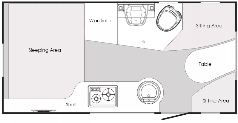 18' 2020 Nucamp RV T@B 400 Floorplan