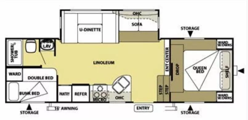 28' 2013 Forest River Salem M-26DDSS w/Slide - Bunk House Floorplan