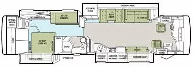 40' 2012 Tiffin Phaeton 40QKH 380hp Cummins w/4 Slides - Bunk House Floorplan