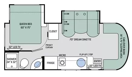 24' 2018 Thor Synergy SD24 w/2 Slides Floorplan