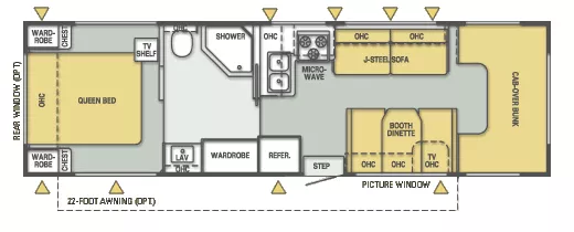 32' 2002 Jayco Greyhawk 31RB Floorplan