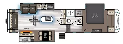 38' 2020 Forest River Arctic Wolf 3550 SUITE w/3 Slides Floorplan