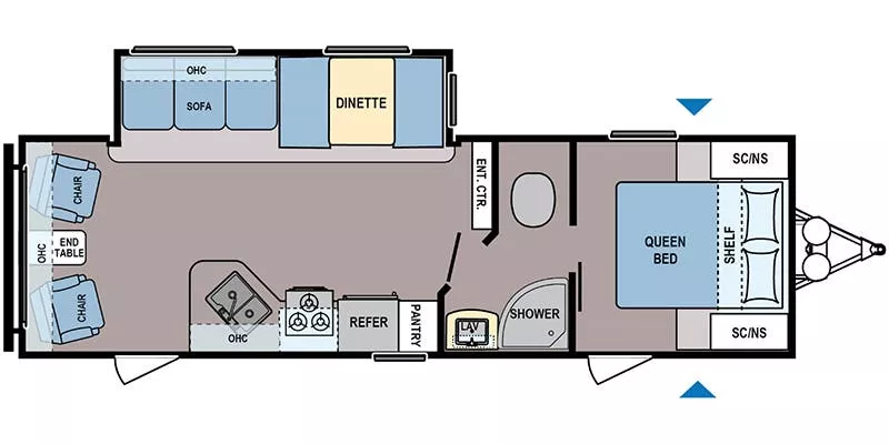 30' 2020 Dutchmen Coleman Lantern 264RL w/Slide Floorplan