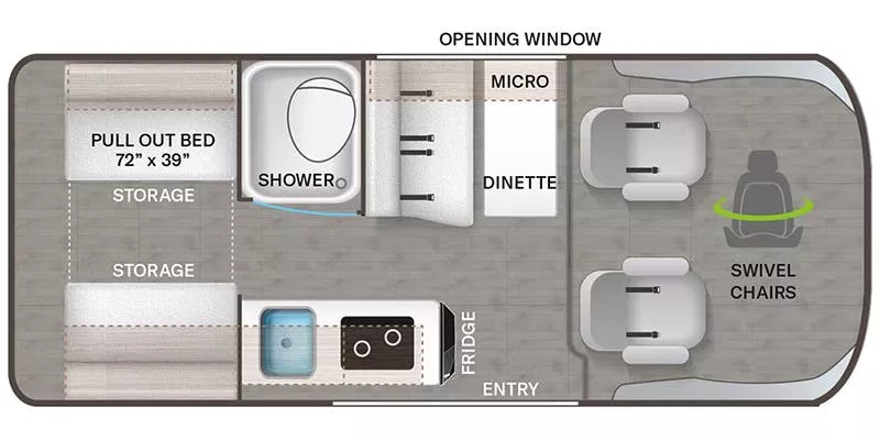 17' 2023 Thor Rize 18A Floorplan