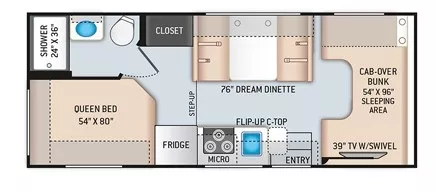 24' 2022 Thor Coleman 22EQ Floorplan