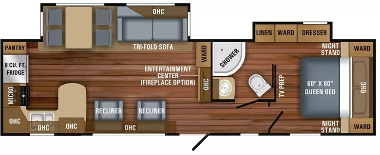 35' 2018 Jayco Eagle Ht 306RKDS w/2 Slides Floorplan