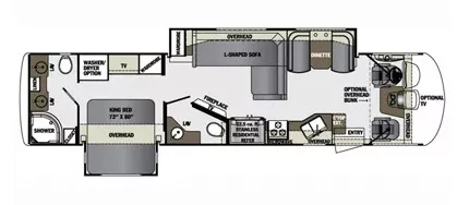 38' 2016 Forest River Georgetown Xl 369DS w/2 Slides Floorplan