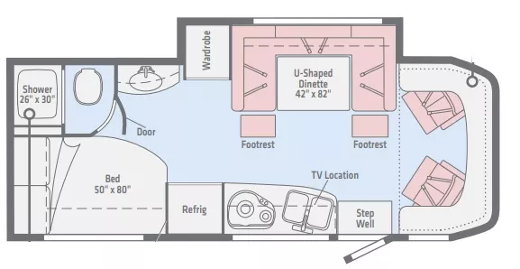 25' 2019 Winnebago View 24J Floorplan