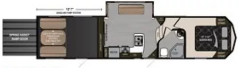 38' 2018 Dutchmen Voltage Triton 3451 w/Slide & Generator  - Toy Hauler Floorplan