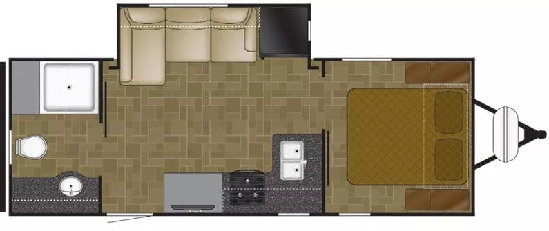 27' 2018 Heartland North Trail 22CRB w/Slide Floorplan