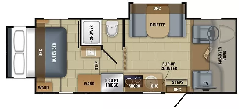 25' 2018 Jayco Melbourne 24K w/Slide Floorplan
