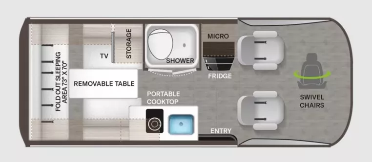 19' 2023 Thor Tranquility 19P 4X4 Floorplan