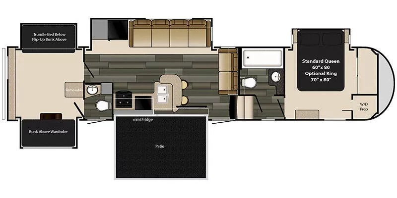 41' 2017 Heartland Gateway 3700PTB w/4 Slides Floorplan