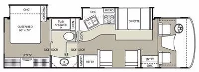 32' 2013 Forest River Coachmen Mirada 29DS w/2 Slides Floorplan