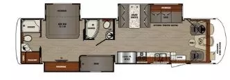 37' 2019 Forest River Georgetown GT536B5 w/3 Slides - Bunk House Floorplan