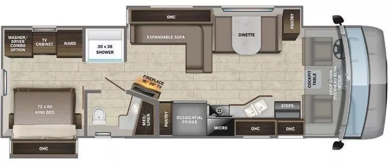 36' 2022 Entegra Coach Entegra Vision 34B w/2 Slides Floorplan