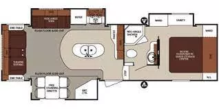 32' 2015 Forest River Surveyor 293RLTS w/3 Slides Floorplan