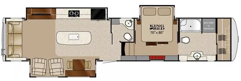 43' 2018 Heartland Landmark NEWPORT w/3 Slides Floorplan