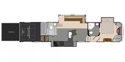 43' 2013 Heartland Roadwarrior 415RW w/3 Slides Floorplan