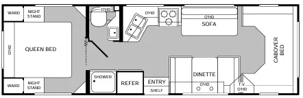 24' 2000 Fleetwood Jamboree RALLYE 29V Floorplan